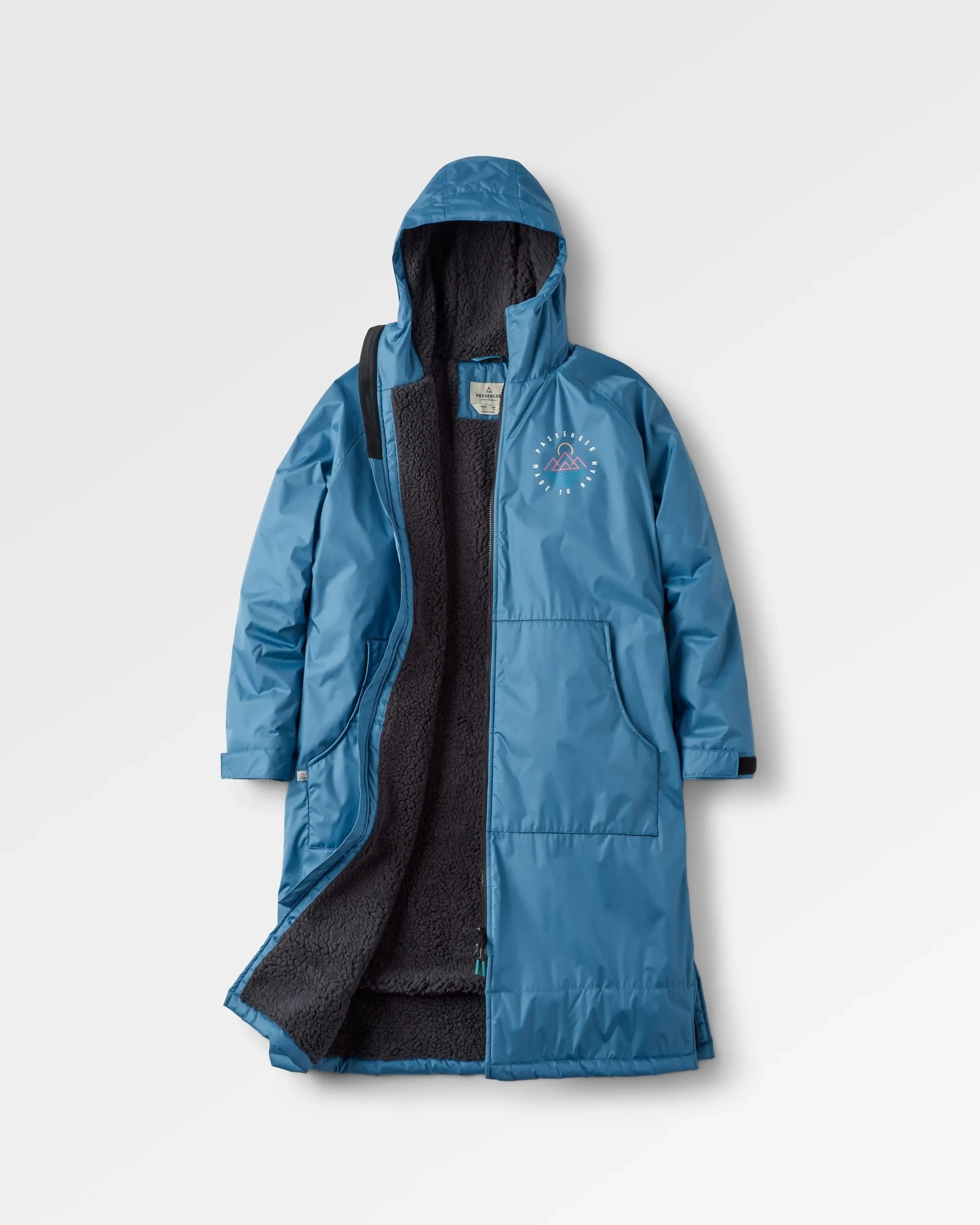 Escapism Recycled Sherpa Lined Changing Robe - Moonlight Blue