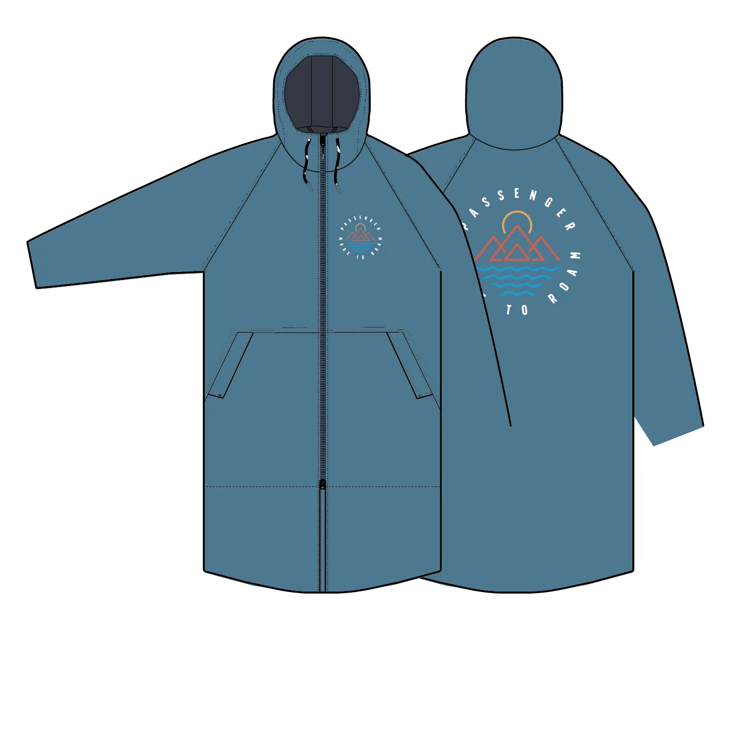 Escapism Recycled Sherpa Lined Changing Robe - Moonlight Blue