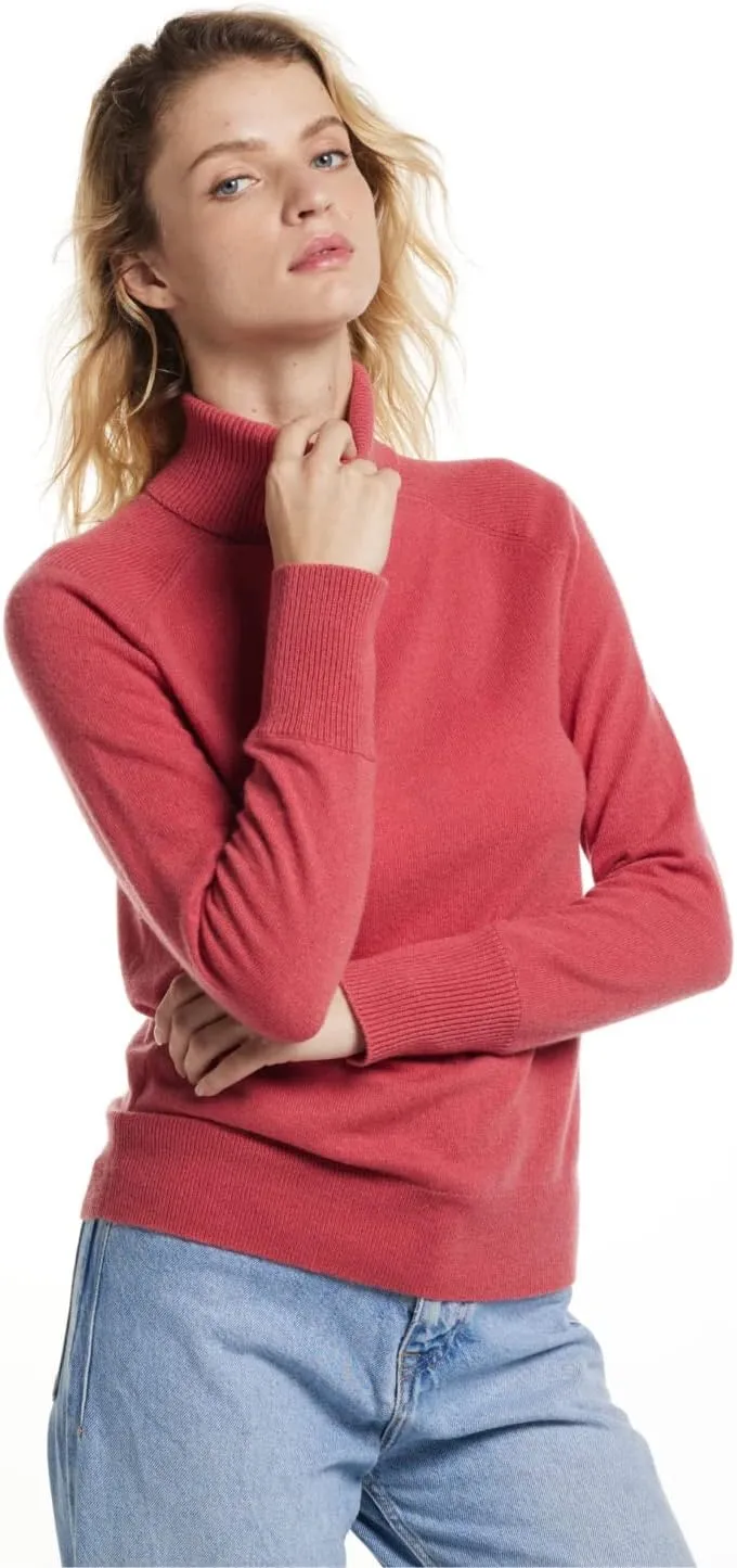 EURKEA Women's Turtleneck 100% Cashmere Sweater, Long Sleeves Pullover Winter Top for Women, Gift Ready