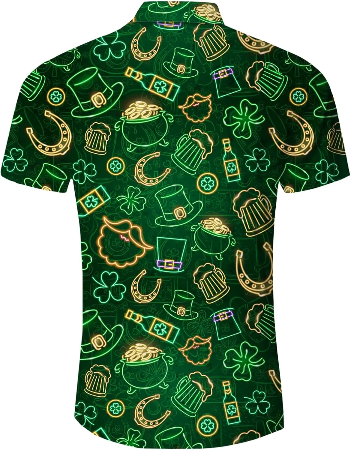 Fanient Mens Hawaiian Shirt Summer 3D Print Casual Short Sleeve Button Down Graphic Aloha Dress Shirts