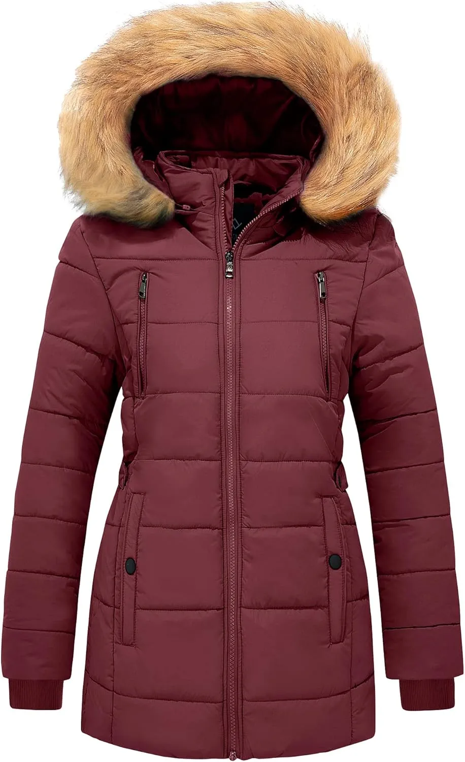 FARVALUE Womens Water Resistant Winter Coat Thicken Puffer Jacket Warm Quilted Parka Padded Windbreaker with Removable Hood