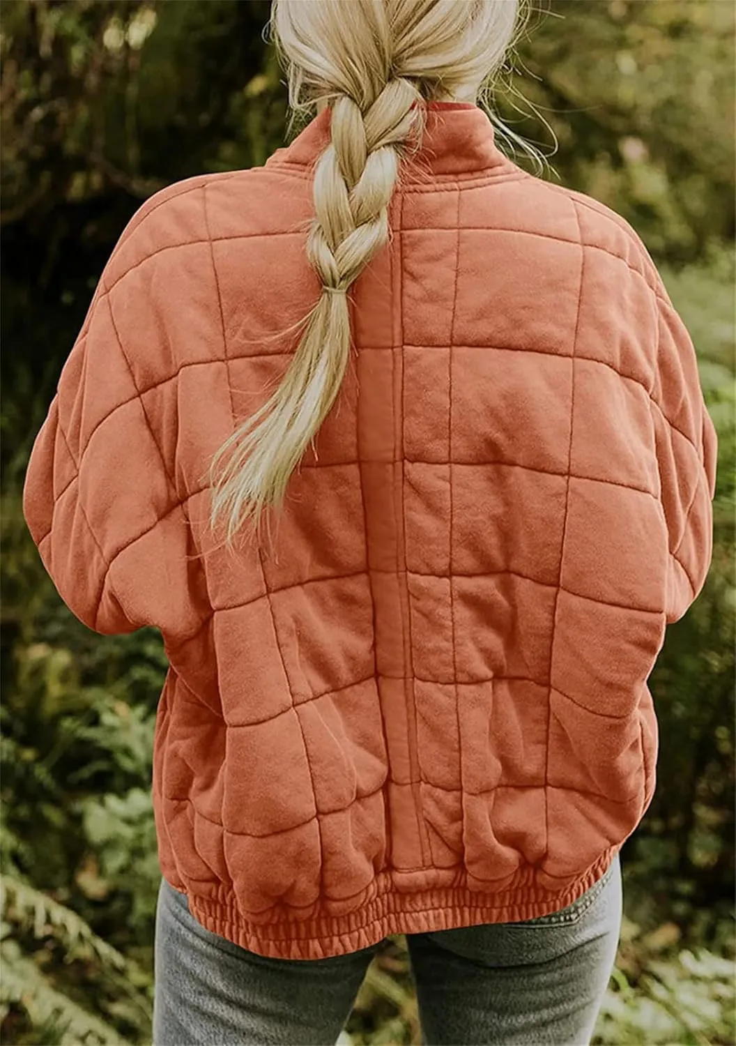 FLITAY Lady Quilted Corduroy Long Sleeve Coat Loose down Oversized Jacket Dressy Vacation Puffer Coat