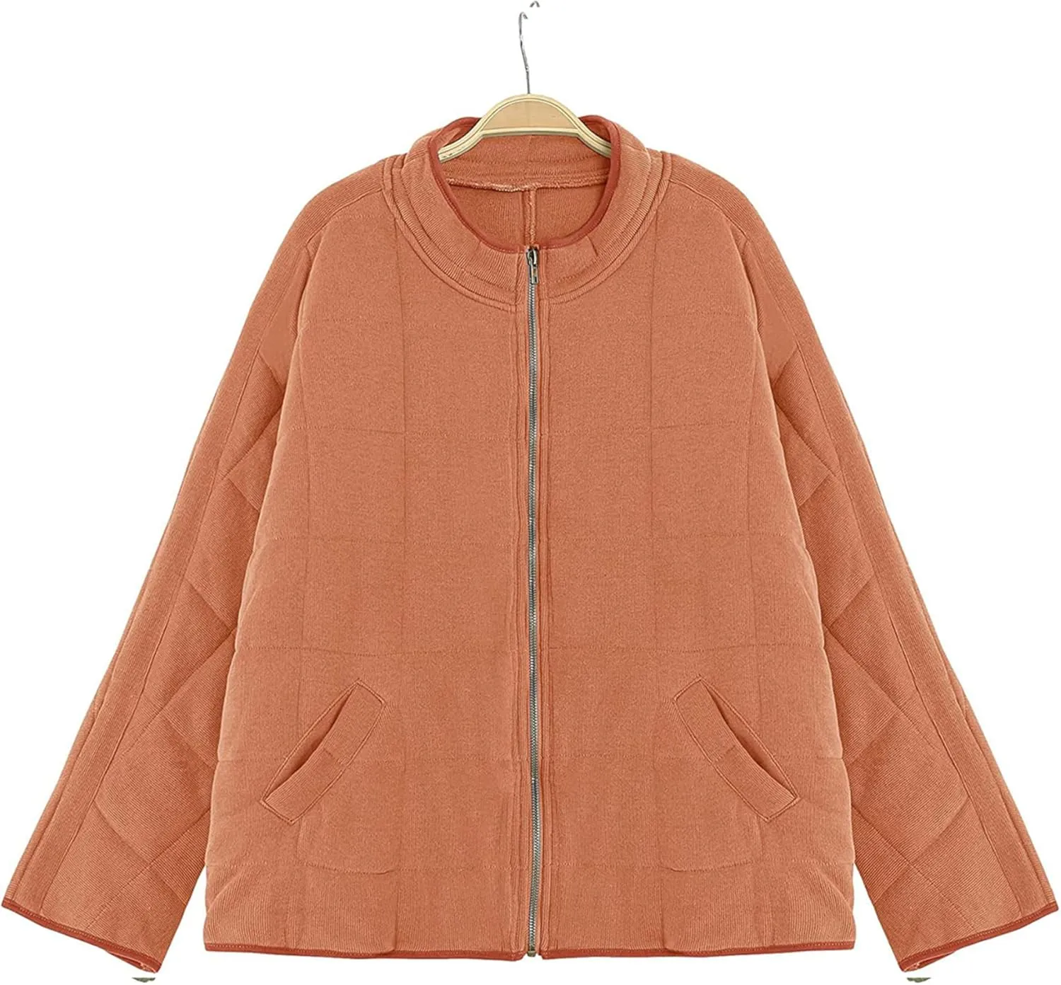 FLITAY Lady Quilted Corduroy Long Sleeve Coat Loose down Oversized Jacket Dressy Vacation Puffer Coat