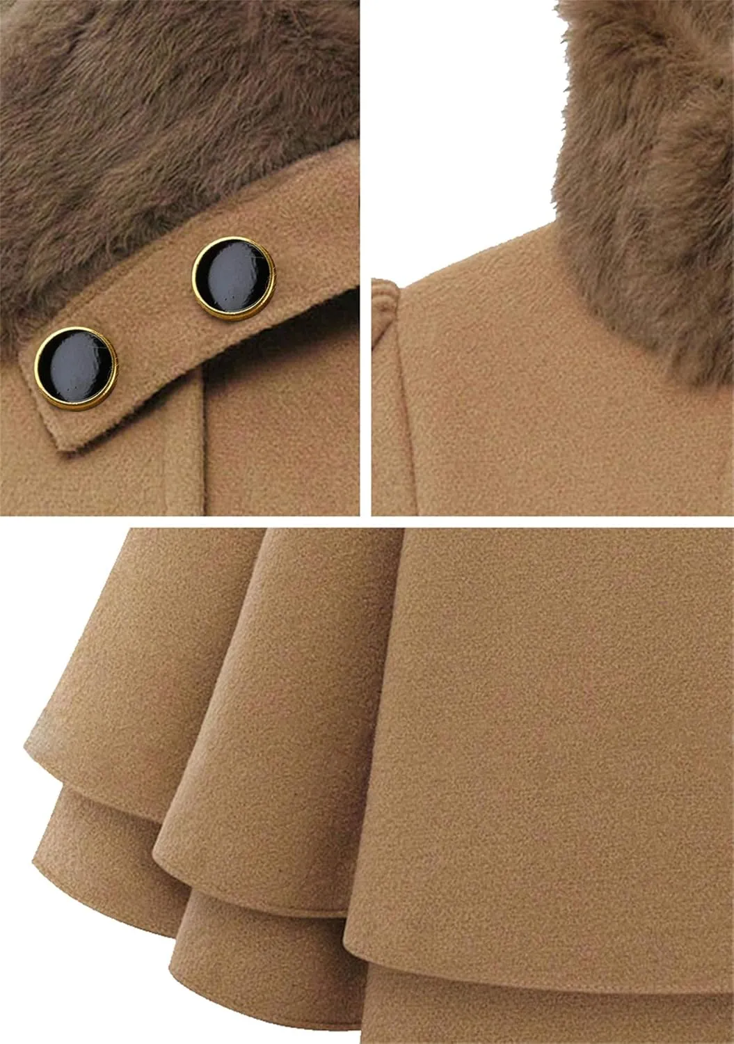 FLITAY Womens Trench Plus Size Casual Pea coat with Belt Hooded Checkered Double Breasted Coat