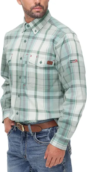 FR Shirts for Men 6.5OZ Welding Shirt Pearl Snap Light Weight Flame Resistant Shirts CAT2/NFPA2112