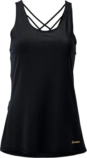 Franklin Sports Women's Lattice Back Tank Top-Relaxed Fit