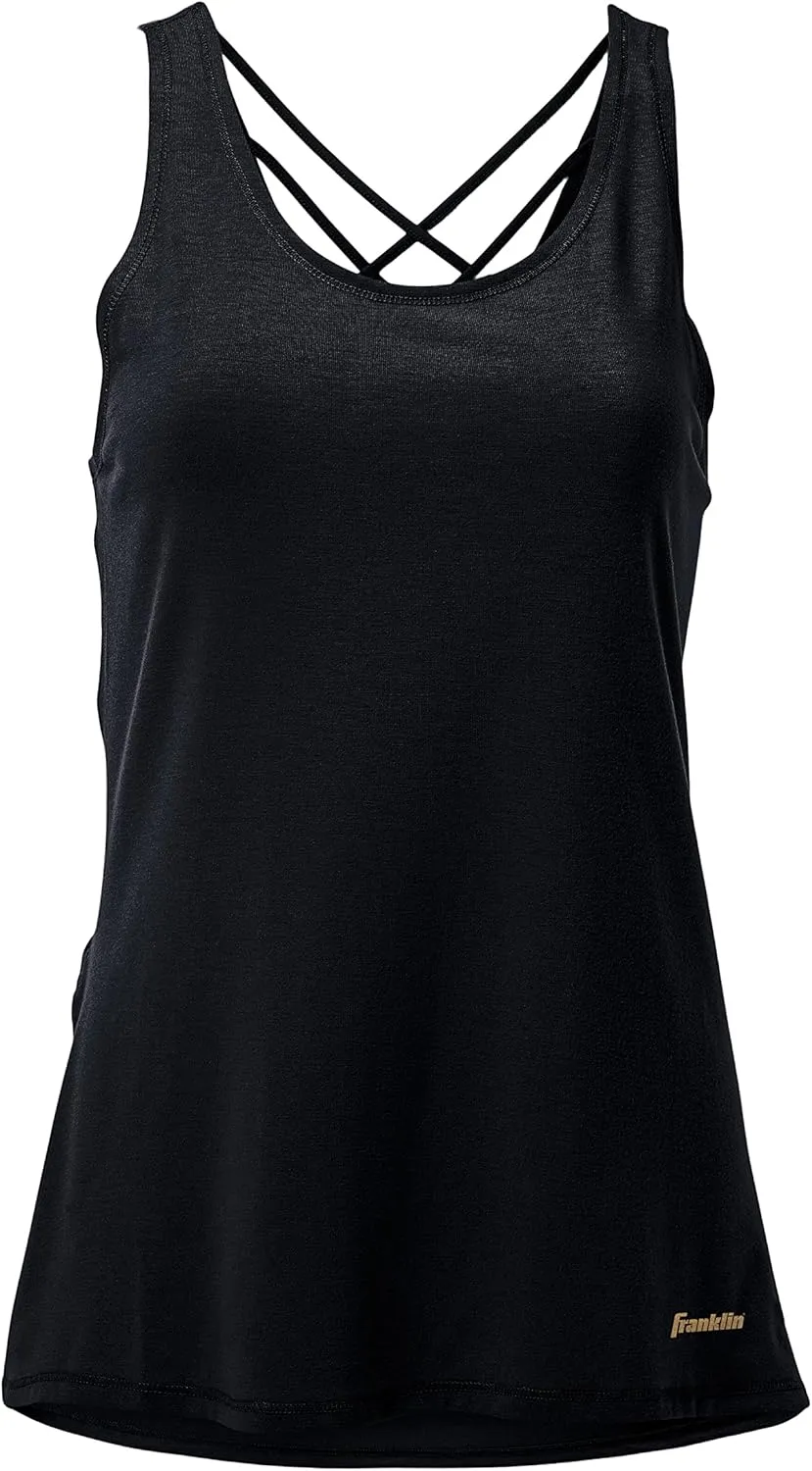 Franklin Sports Women's Lattice Back Tank Top-Relaxed Fit