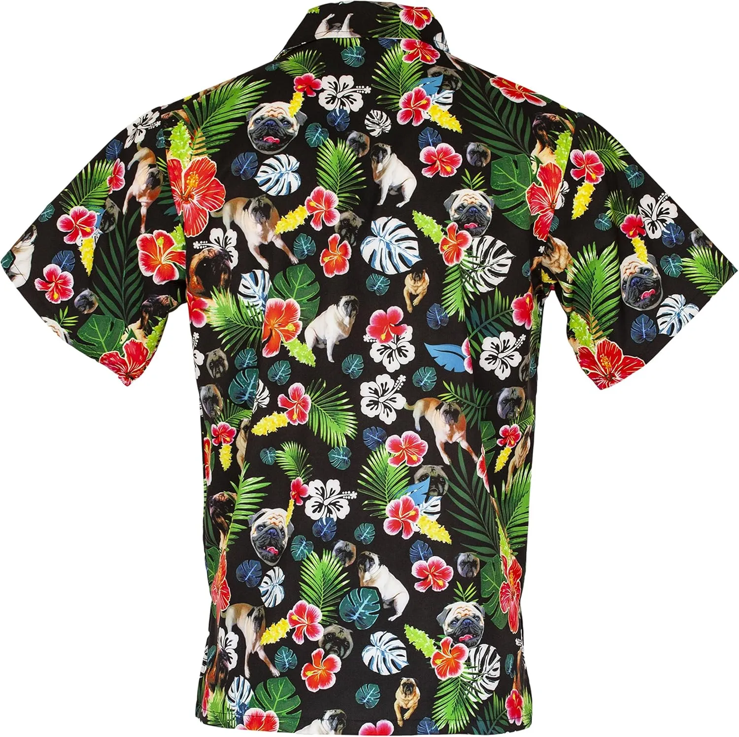 Funny Guy Mugs Mens Hawaiian Print Button Down Short Sleeve Shirt