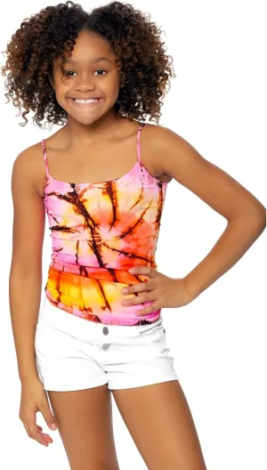 Girls (7-10) Swirl Tie Dye Full Cami Tank Top