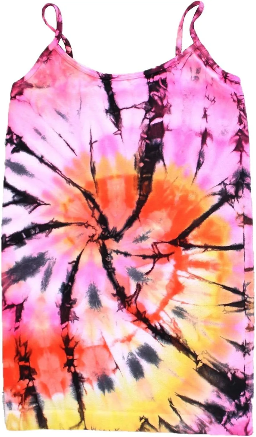 Girls (7-10) Swirl Tie Dye Full Cami Tank Top