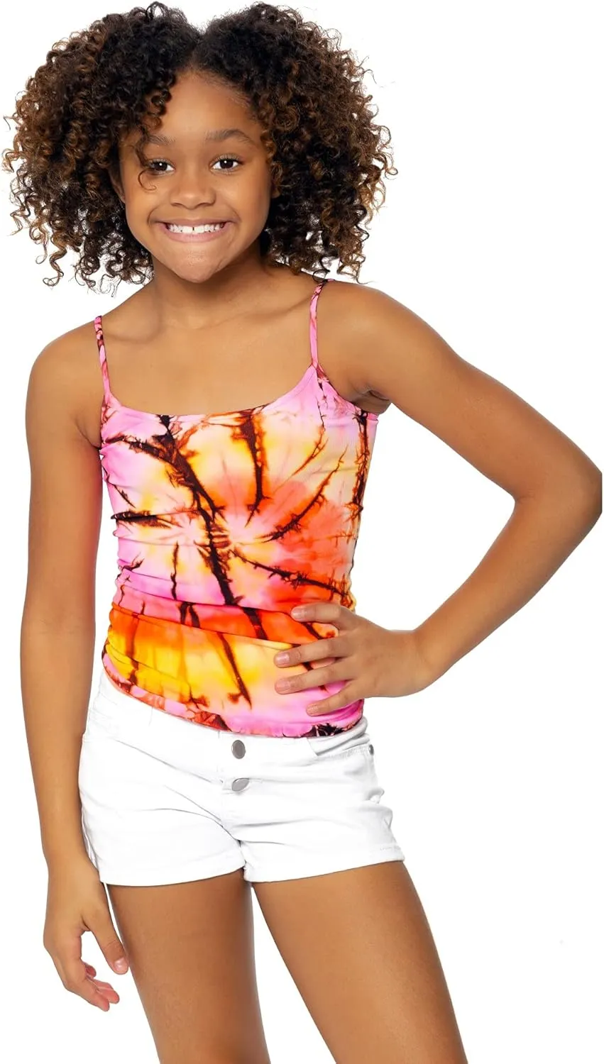 Girls (7-10) Swirl Tie Dye Full Cami Tank Top