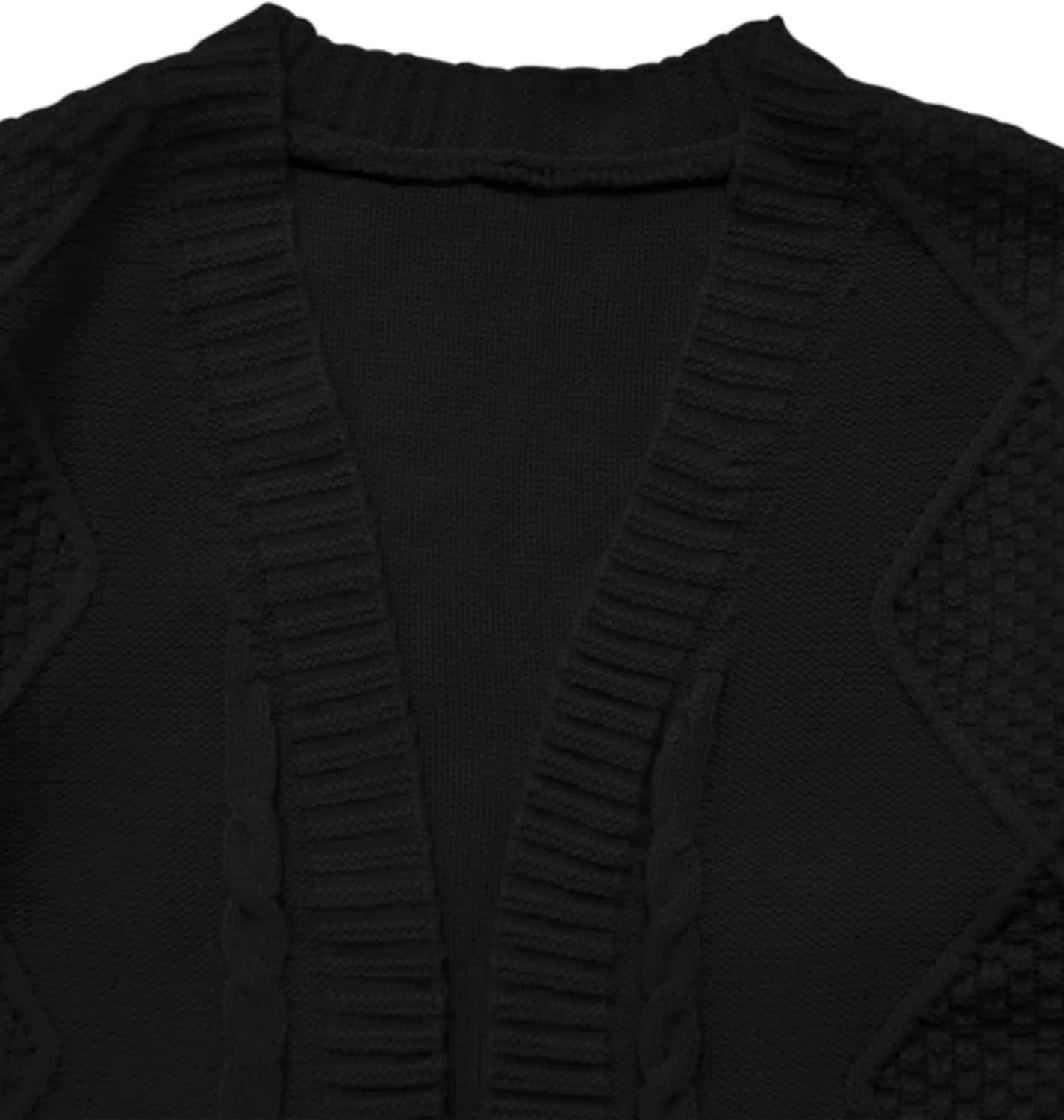 Girls Open Front Cardigan Midi Length Long Sleeve Knit Sweater School Uniform Sweater Outwears with Pockets 5-14 Years