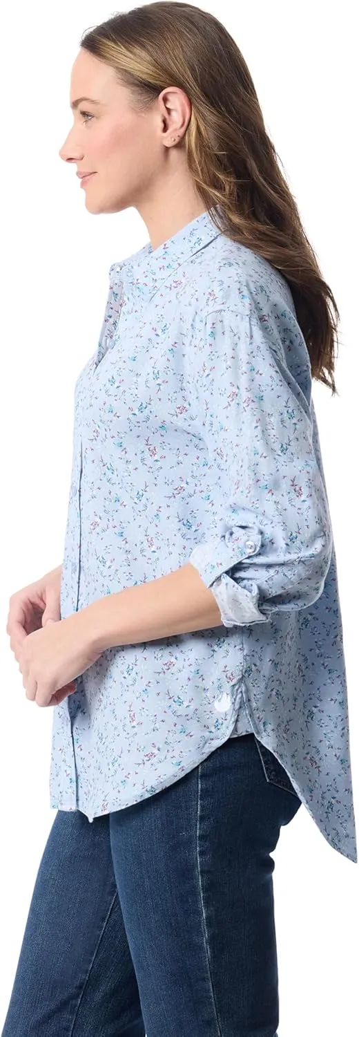 Gloria Vanderbilt Women's Amanda Oversized Button Down Shirt with Roll-tab Sleeves Standard