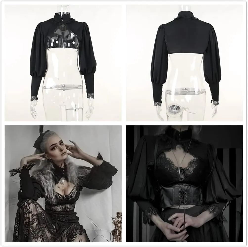 Goth Lace Shrug Fashion Trendy Crop Top Shrugs for Women