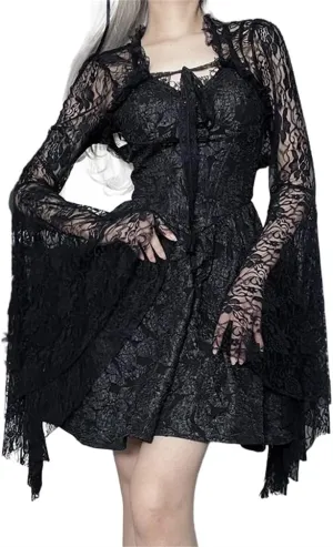 Goth Lace Shrug Fashion Trendy Crop Top Shrugs for Women