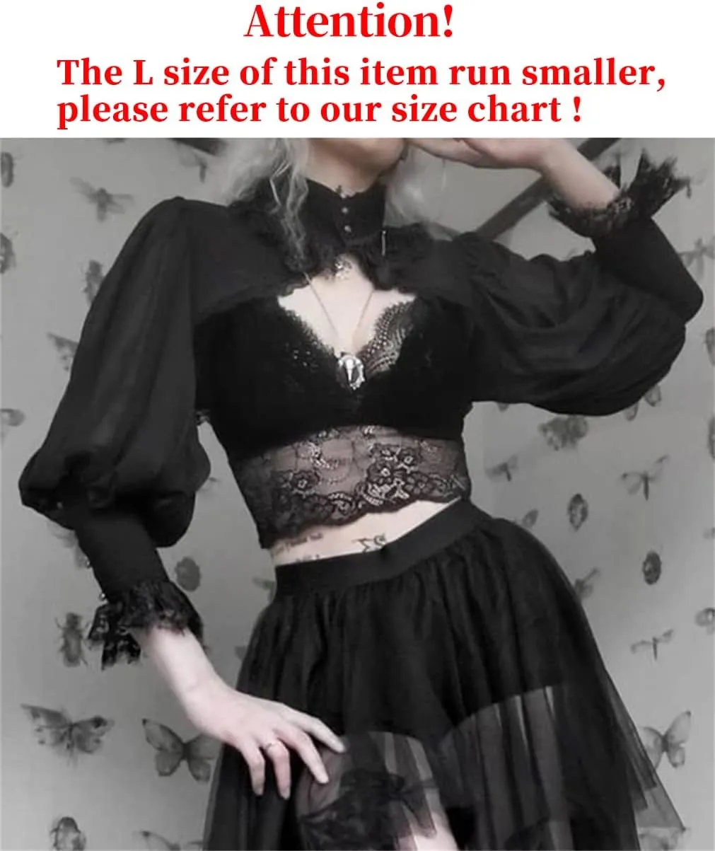 Goth Lace Shrug Fashion Trendy Crop Top Shrugs for Women