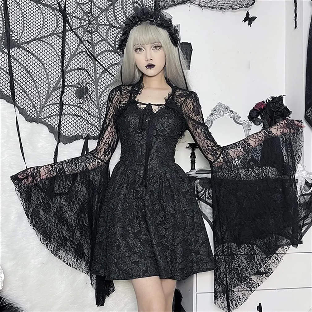 Goth Lace Shrug Fashion Trendy Crop Top Shrugs for Women