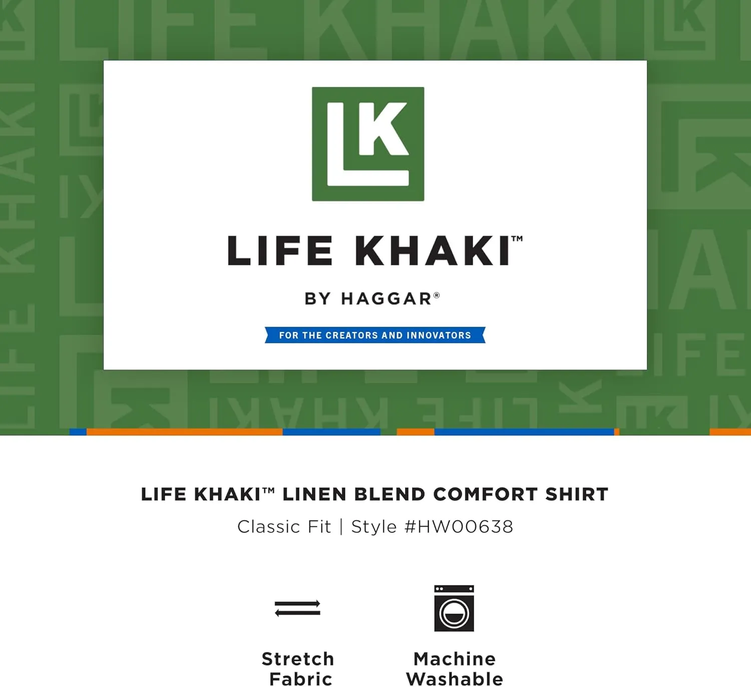 Haggar Men's Life Khaki Short Sleeve Button-Down Casual Linen Shirt
