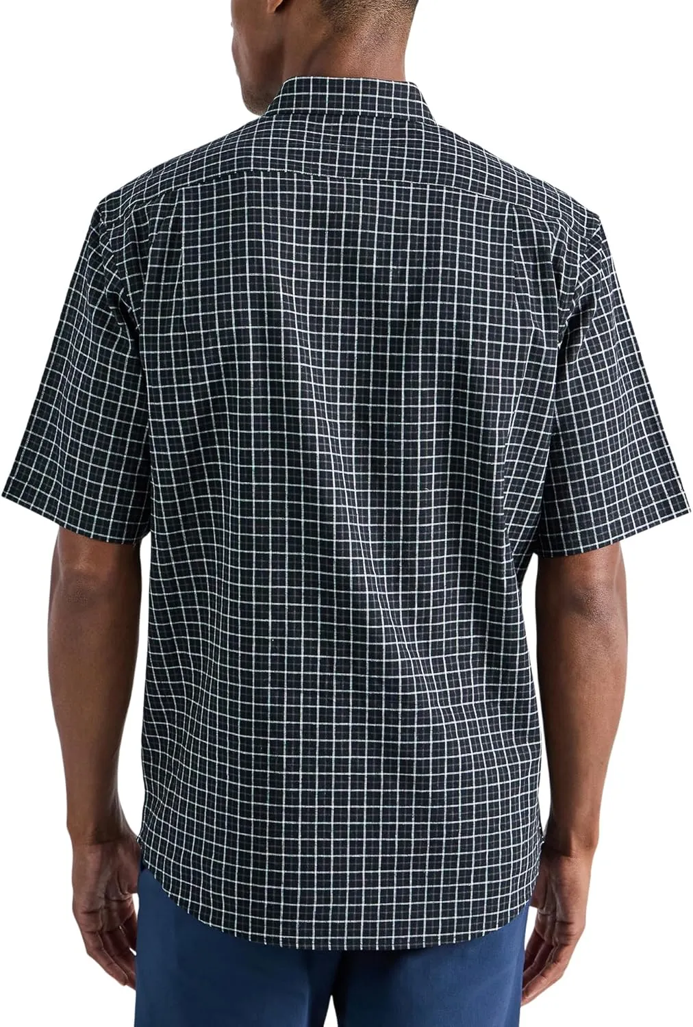 Haggar Men's Life Khaki Short Sleeve Button-Down Casual Linen Shirt