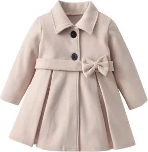 Happy Cherry Kids Girls Dress Coats Cloak Button Jacket Clothes Outerwear Clothes Winter Trench Peacoat
