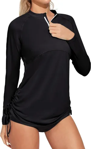 Heathyoga Rash Guard for Women UPF 50  UV Sun Protection Swim Shirt for Woman Long Sleeve Swimsuits Bathing Suit Tops