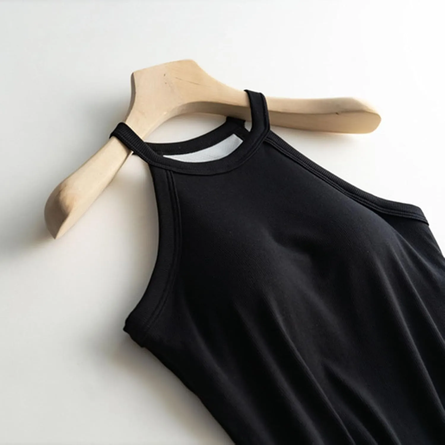 Heevina Tank Tops With Built In Bras For Women Halter Camisole Spaghetti Strap Cami Shelf Bra Vest Undershirts Shirt