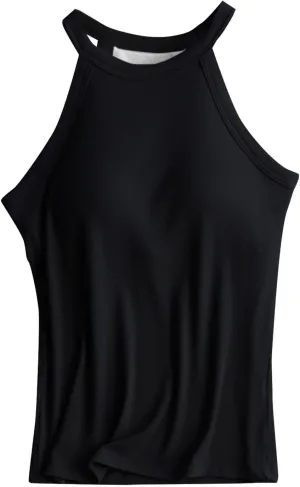 Heevina Tank Tops With Built In Bras For Women Halter Camisole Spaghetti Strap Cami Shelf Bra Vest Undershirts Shirt