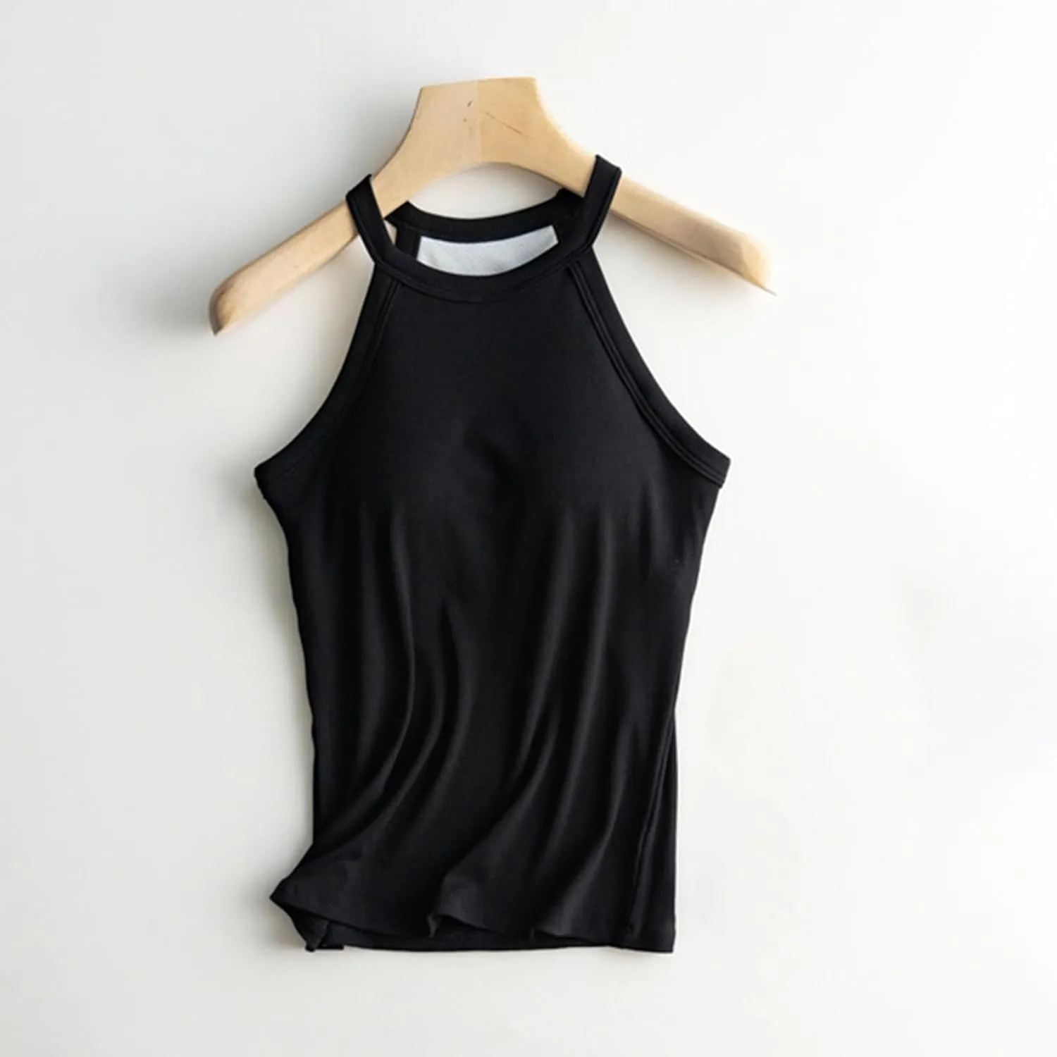 Heevina Tank Tops With Built In Bras For Women Halter Camisole Spaghetti Strap Cami Shelf Bra Vest Undershirts Shirt