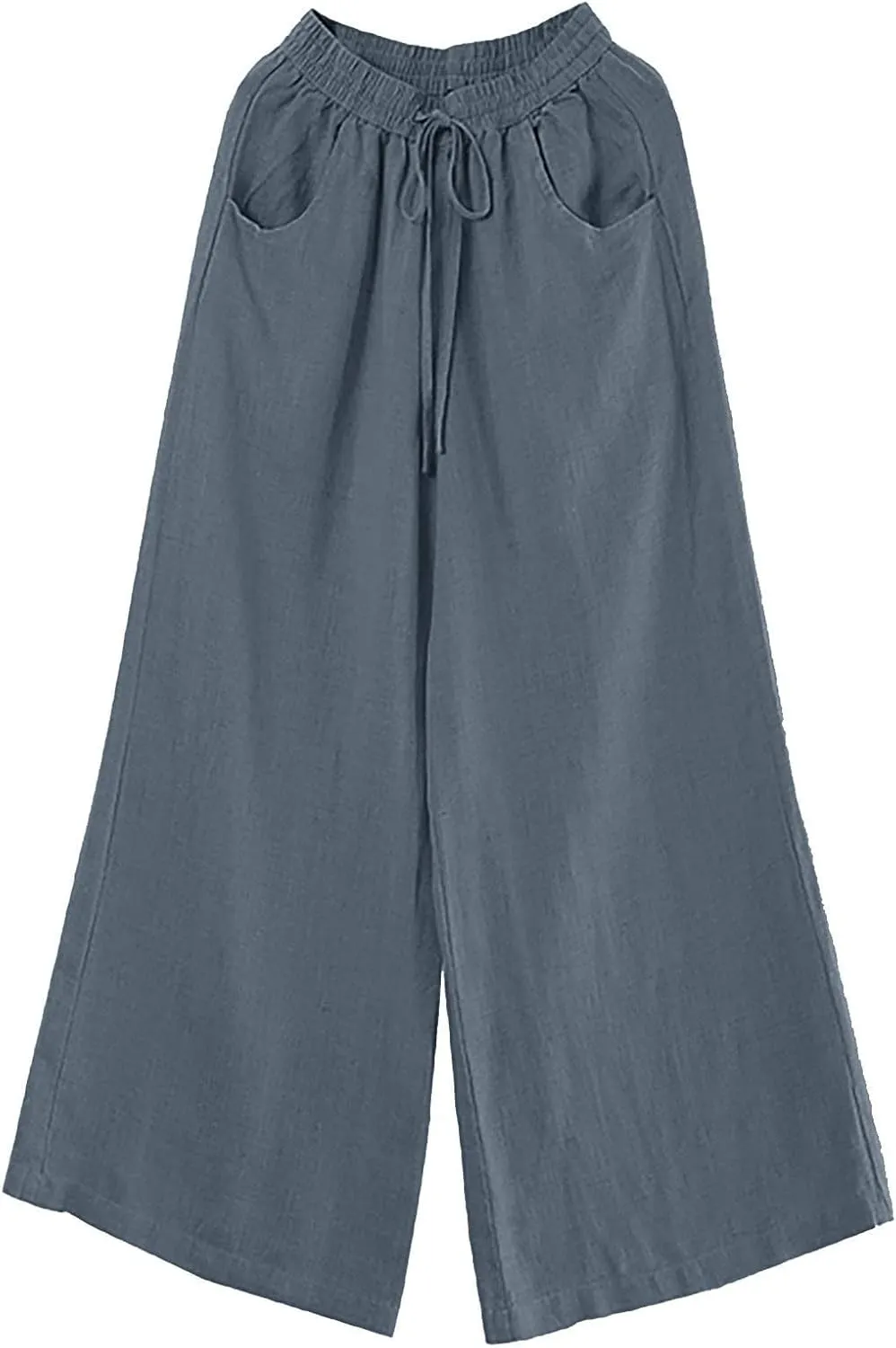 High Solid Fashion Waist Women's Wide Color Wash Trousers Pants Leg Plus Size Pants Women Plus Size Camouflage Clothes