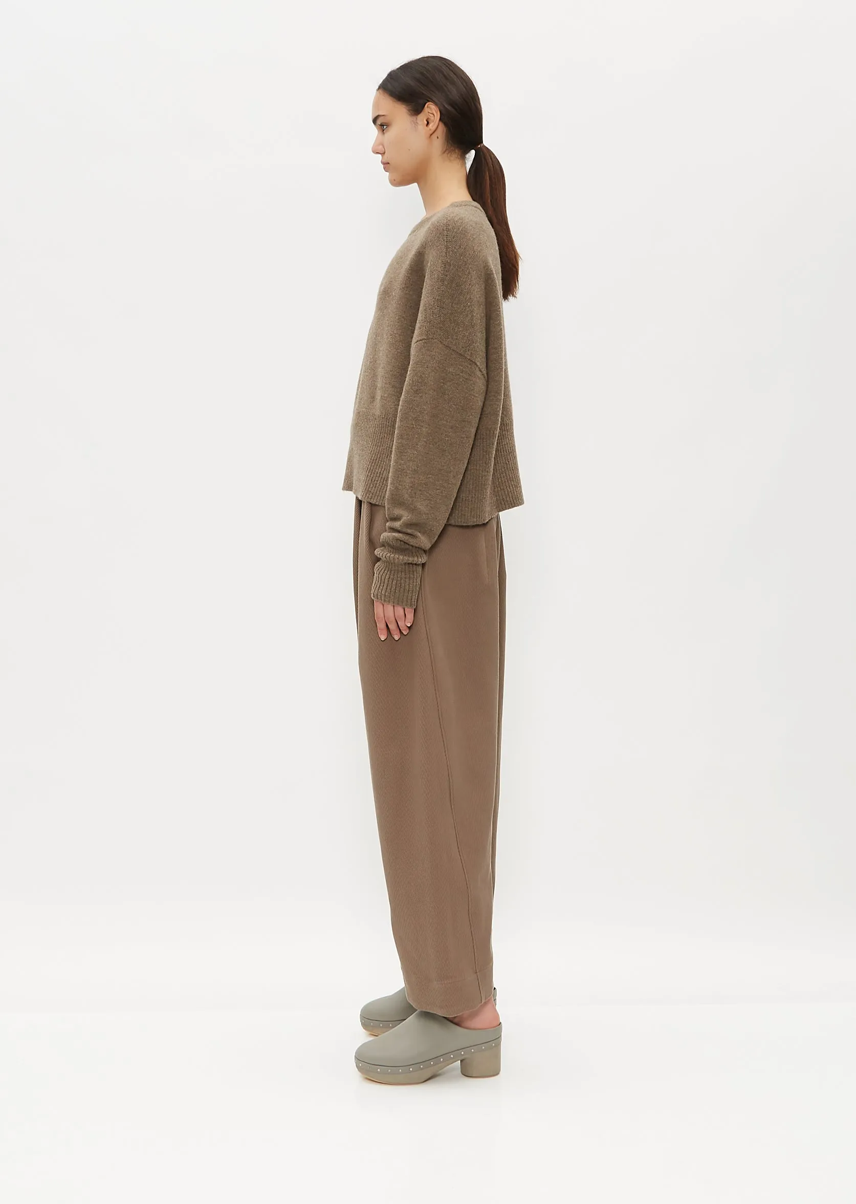 High Waist Crewneck Sweater