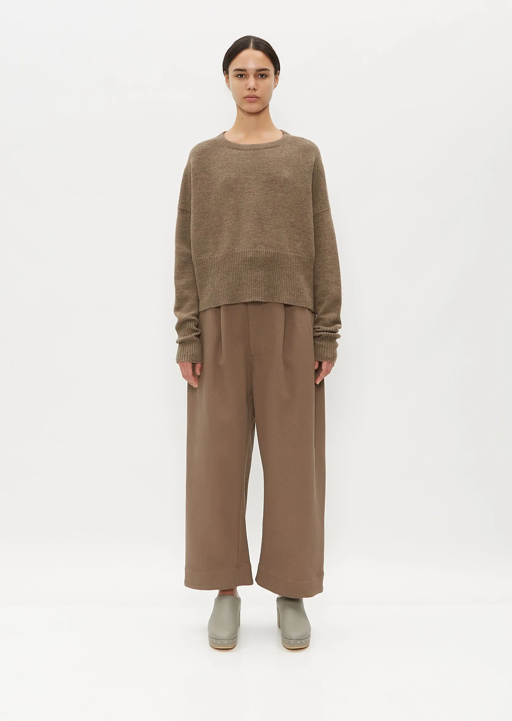 High Waist Crewneck Sweater