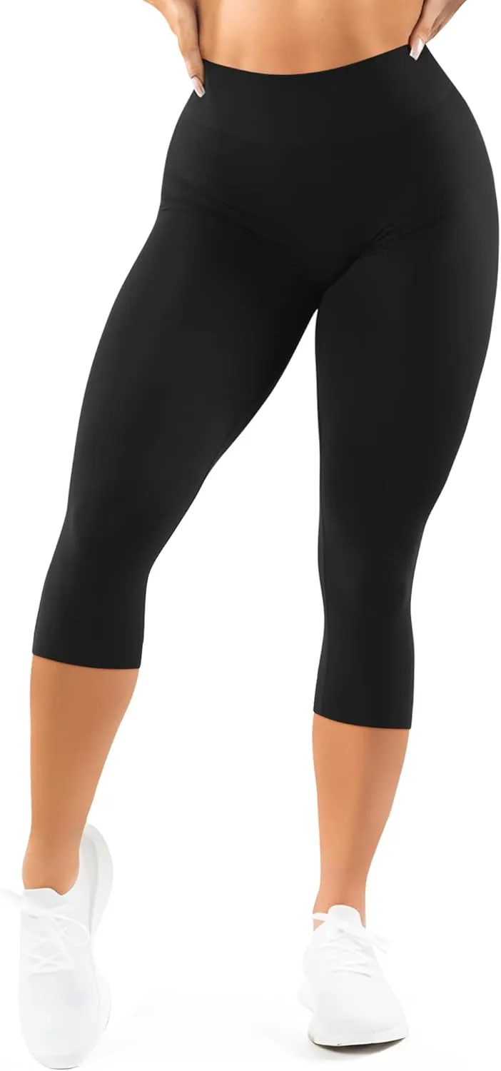 High Waisted Leggings for Women - No Front Seam Tummy Control Yoga Pants for Workout Running No See Through