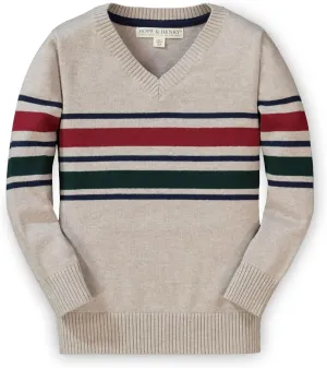 Hope & Henry Boys' Long Sleeve Fine Gauge V-Neck Sweater