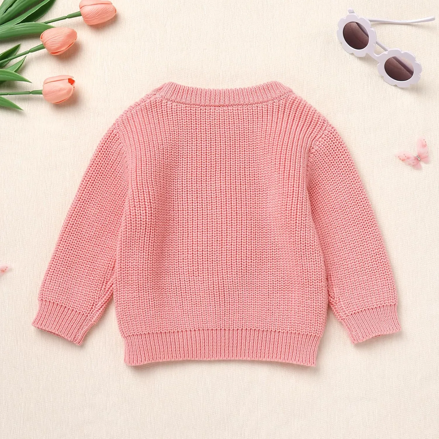IDOPIP Toddler Baby Girls First Birthday Outfit Boho Embroidery One Sweater Top Knit Pullover Sweatshirt Fall Winter Clothes