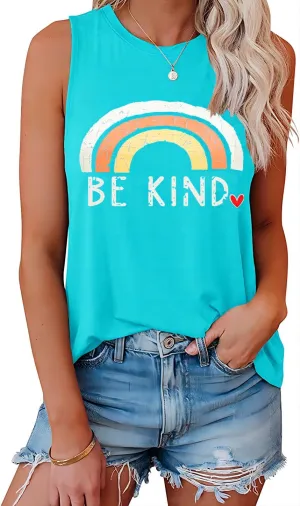 IRISGOD Womens Tank Tops Loose Fit Summer Cute Graphic Sleeveless Shirts Workout Basic Tunic