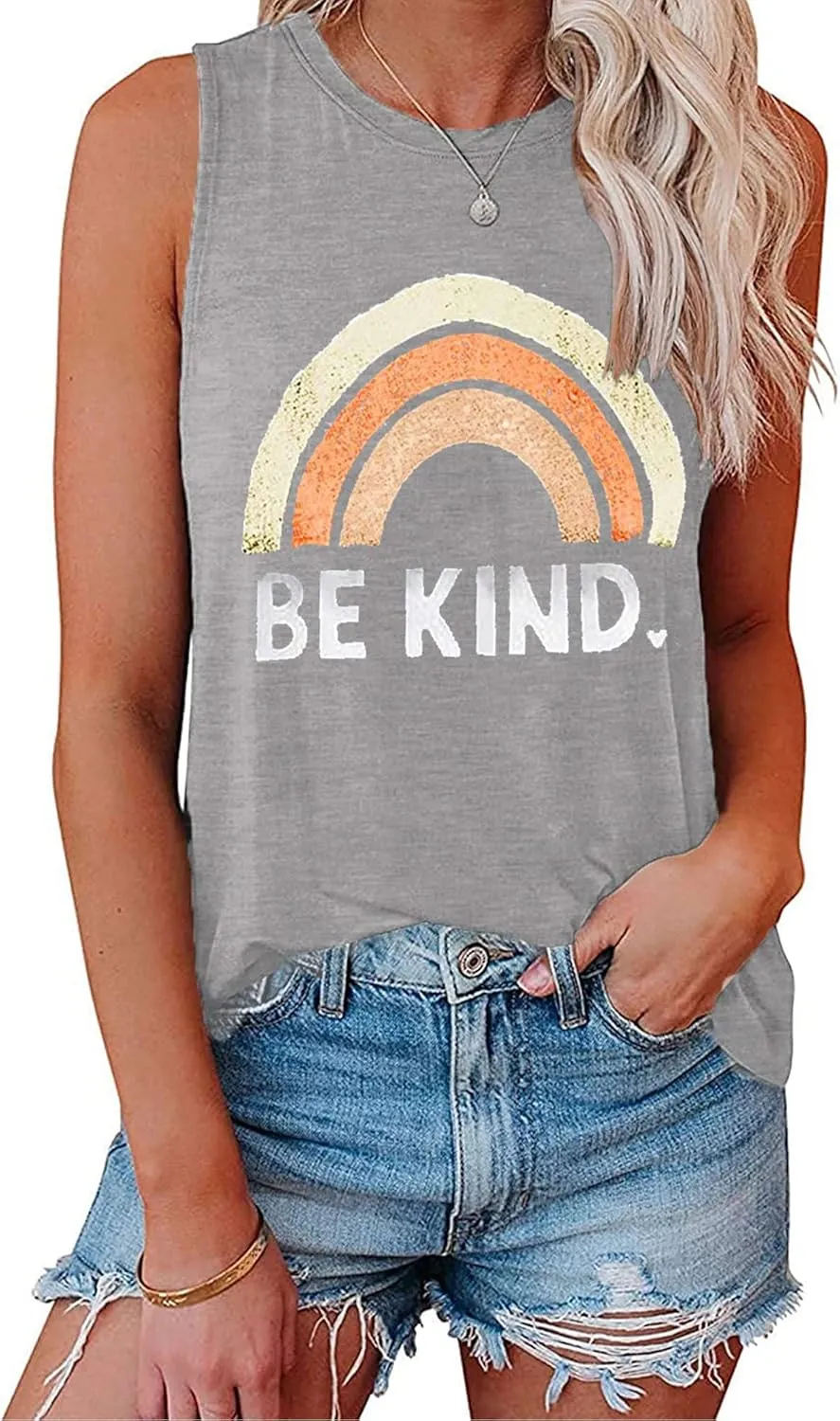 IRISGOD Womens Tank Tops Loose Fit Summer Cute Graphic Sleeveless Shirts Workout Basic Tunic