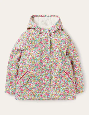 Ivory Floral Sherpa Lined Anorak-Ivory Vintage Floral
