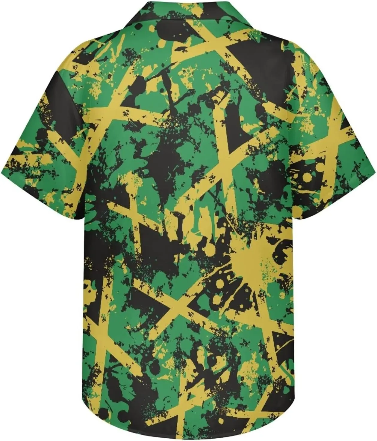 Jamaican 2 Piece Set Couple Outfits Women Jamaica Flag Short Sleeve Skinny Slim Dress Men's Shirt