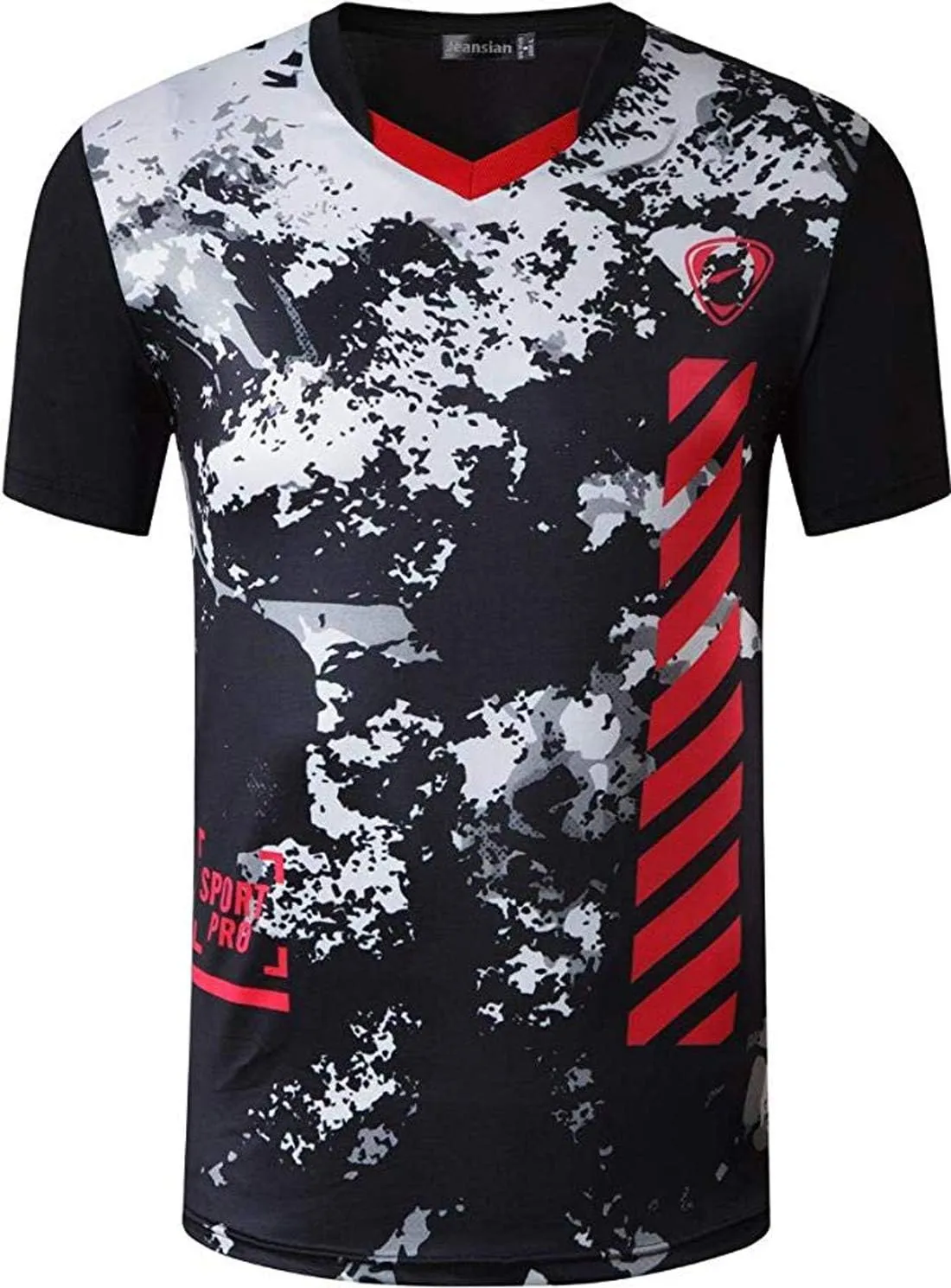 jeansian Men's 3 Packs Athletic Quick Dry Fit Short Sleeve Sport T-Shirt Tshirts Tee Shirt Tennis Golf Bowling LSL182