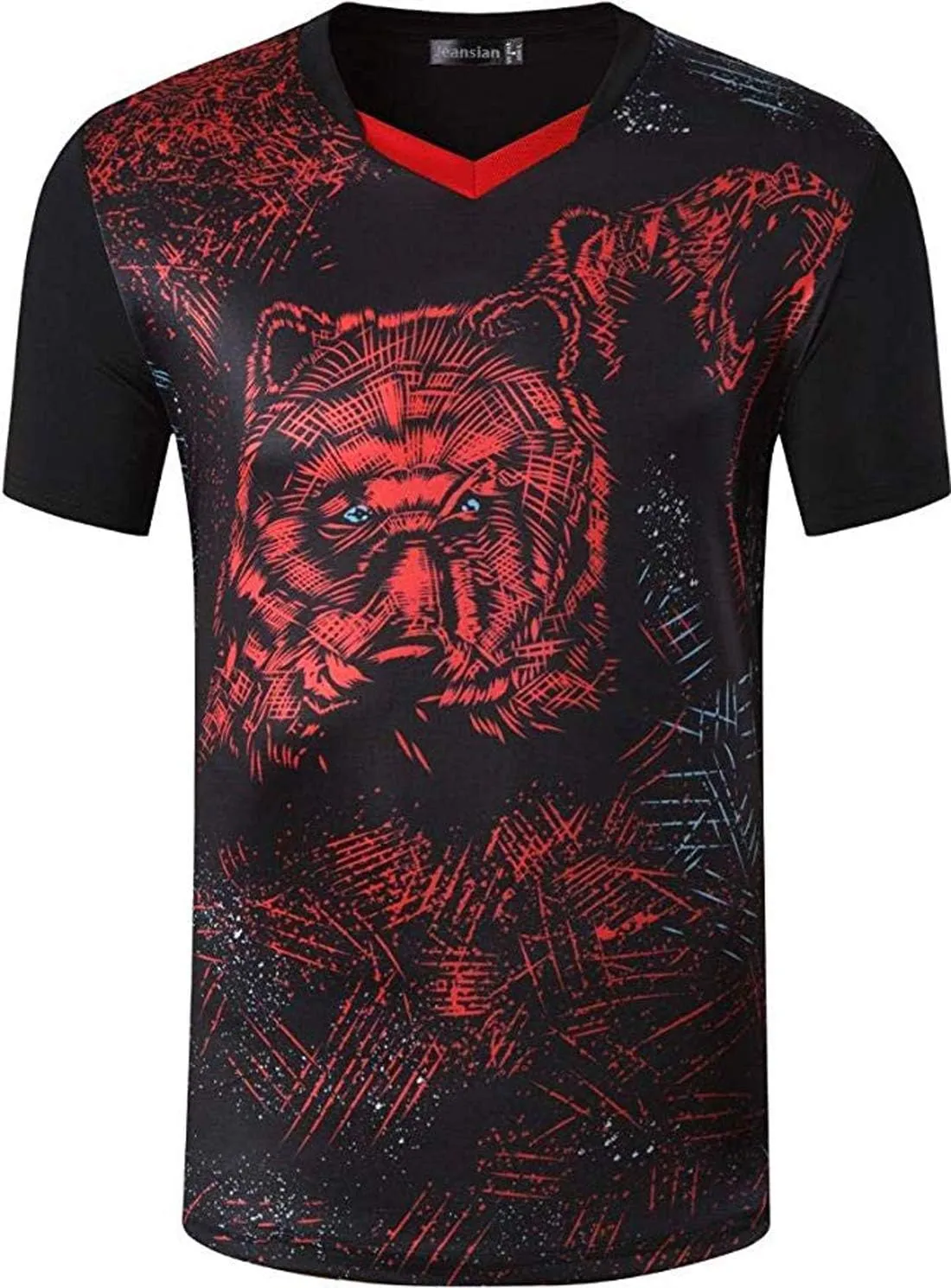 jeansian Men's 3 Packs Athletic Quick Dry Fit Short Sleeve Sport T-Shirt Tshirts Tee Shirt Tennis Golf Bowling LSL182