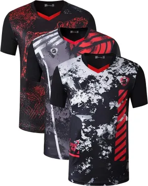 jeansian Men's 3 Packs Athletic Quick Dry Fit Short Sleeve Sport T-Shirt Tshirts Tee Shirt Tennis Golf Bowling LSL182