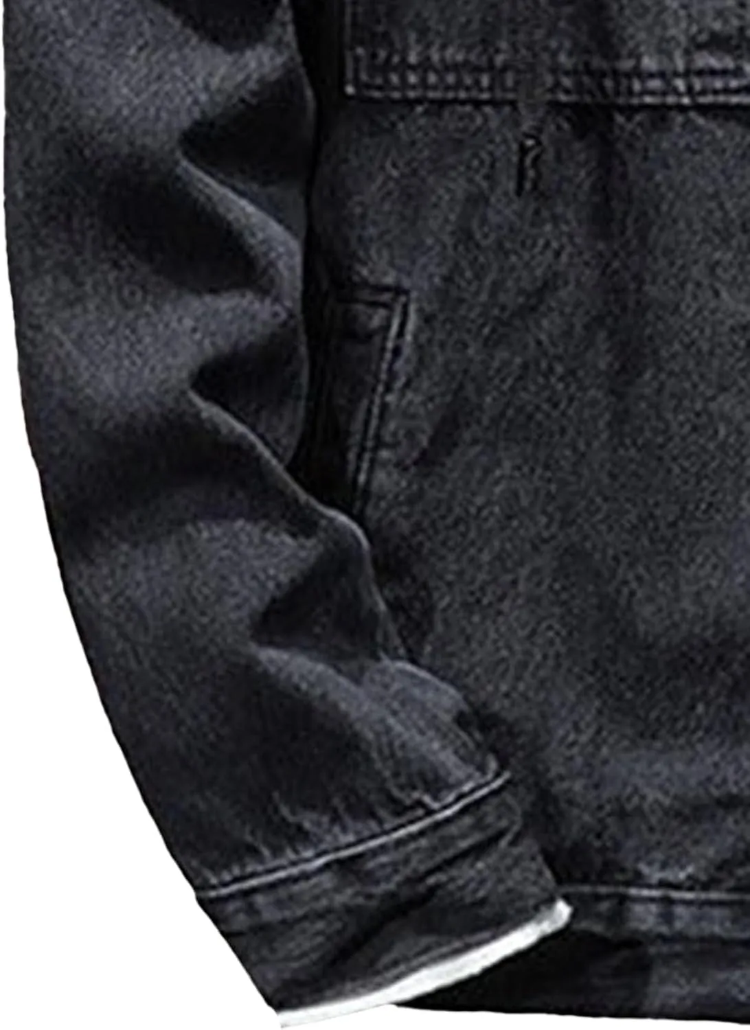 JEKE-DG Men's Distressed Denim Hoodie Jacket Casual Slim Fit Button Down Jeans Coat Long Sleeve Trucker Outwear