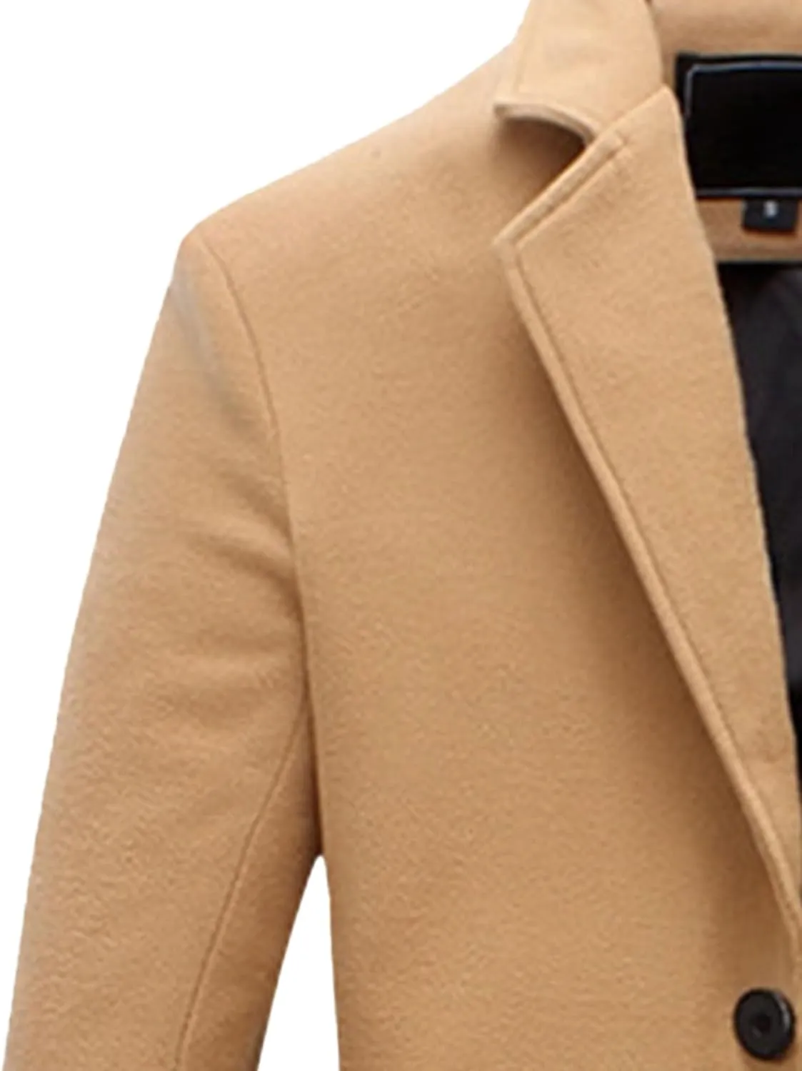 JEShifangjiusu Men'S Trench Coat Long Wool Coat Winter Classic Overcoat Top Pea Coat Casual Business Cotton Blend Jacket