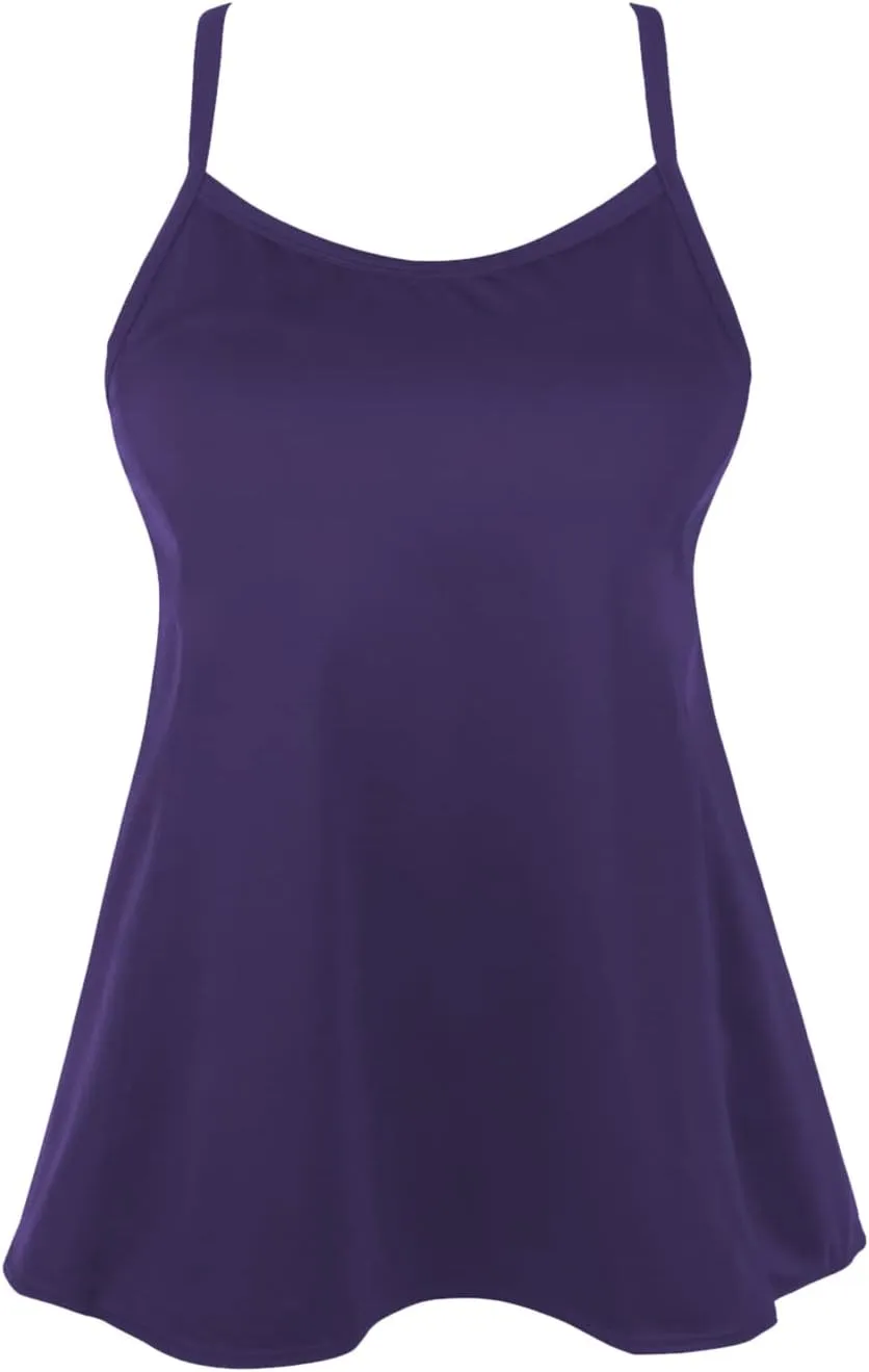 JINXUEER Women's Plus Size Flowy Swimsuit Crossback Tankini Top Modest Swimwear
