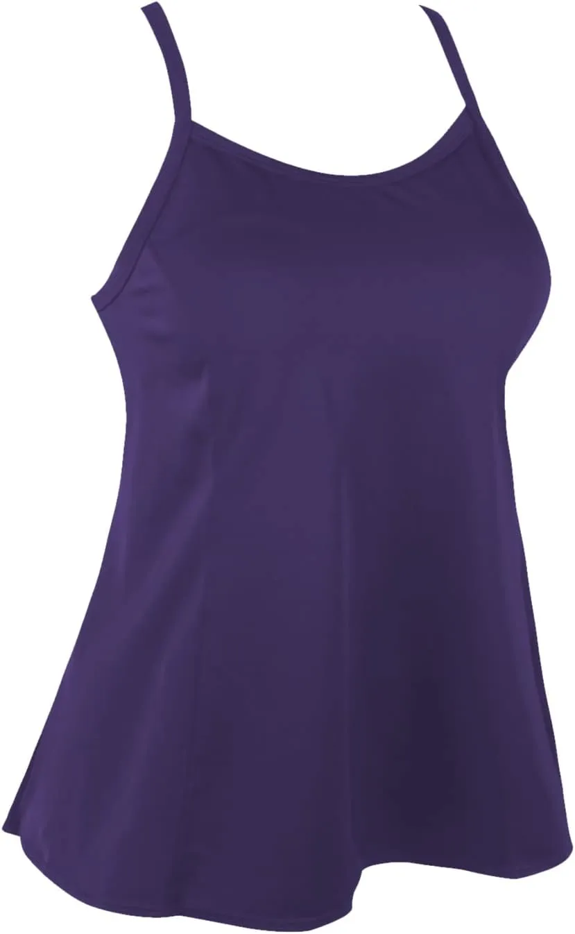 JINXUEER Women's Plus Size Flowy Swimsuit Crossback Tankini Top Modest Swimwear