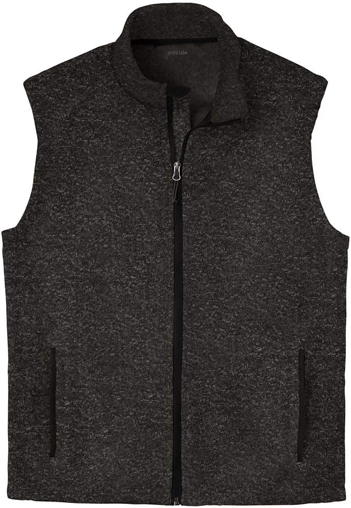 Joe's USA Mens Sweater Fleece Vest in Sizes XS-4XL