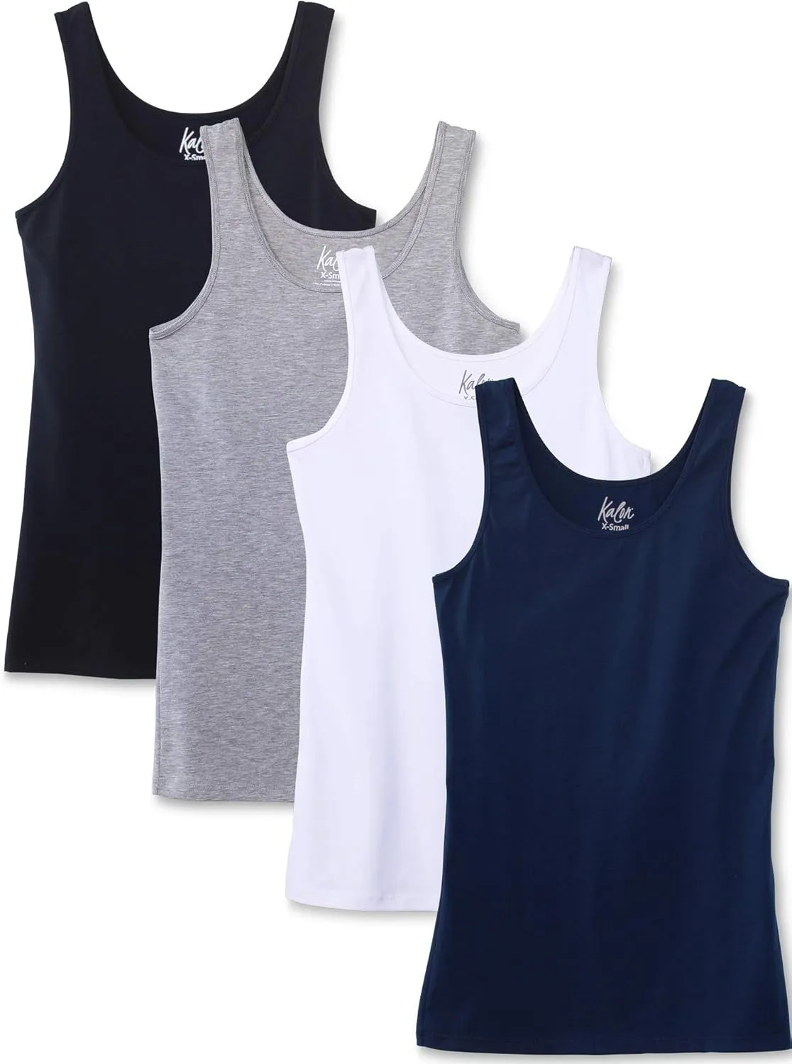 Kalon Women's 4-Pack Scoop Neck Tank Top Base Layer