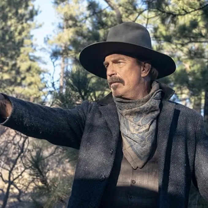 Kevin Costner Horizon An American Saga Grey Wool Western Cowboy Trench Coat