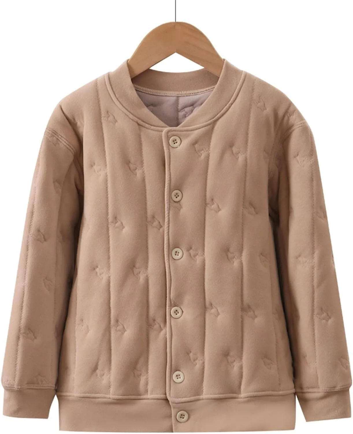Kids Winter Coat Fleece Lined Quilted Jacket Padded Coat Boys Girls Button Down Cotton Thicken White Shorts For Boys