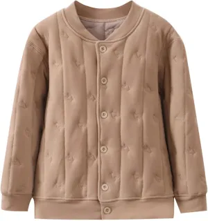 Kids Winter Coat Fleece Lined Quilted Jacket Padded Coat Boys Girls Button Down Cotton Thicken White Shorts For Boys